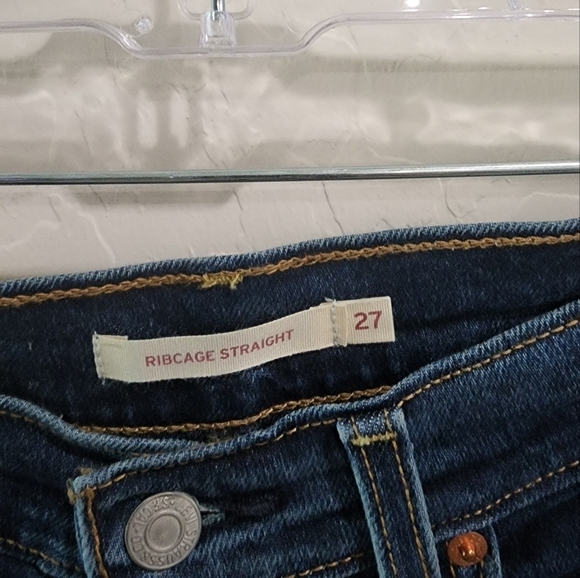 Levi's Dark Blue Straight Leg Jeans - Picture 4 of 7